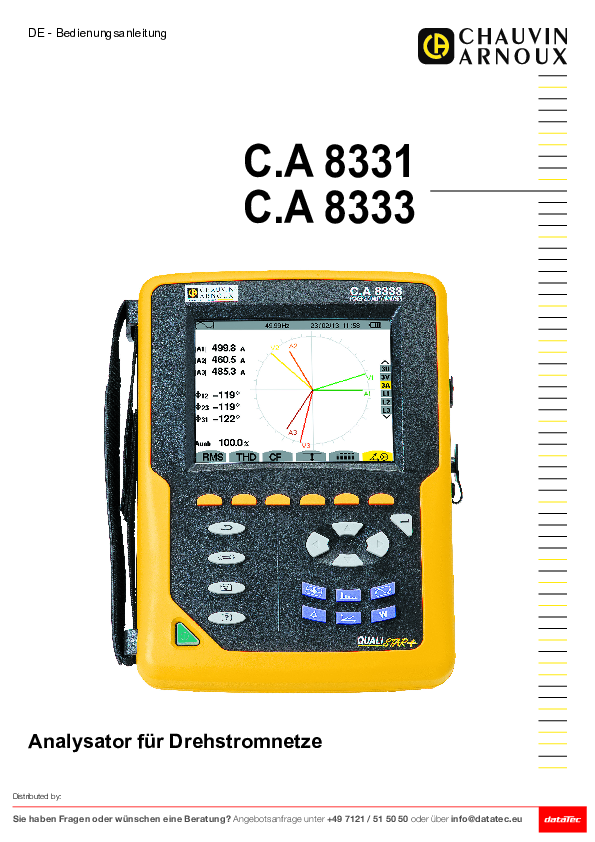 P01160511 | CA8331 network analyzer 4x V and 3x I inputs without